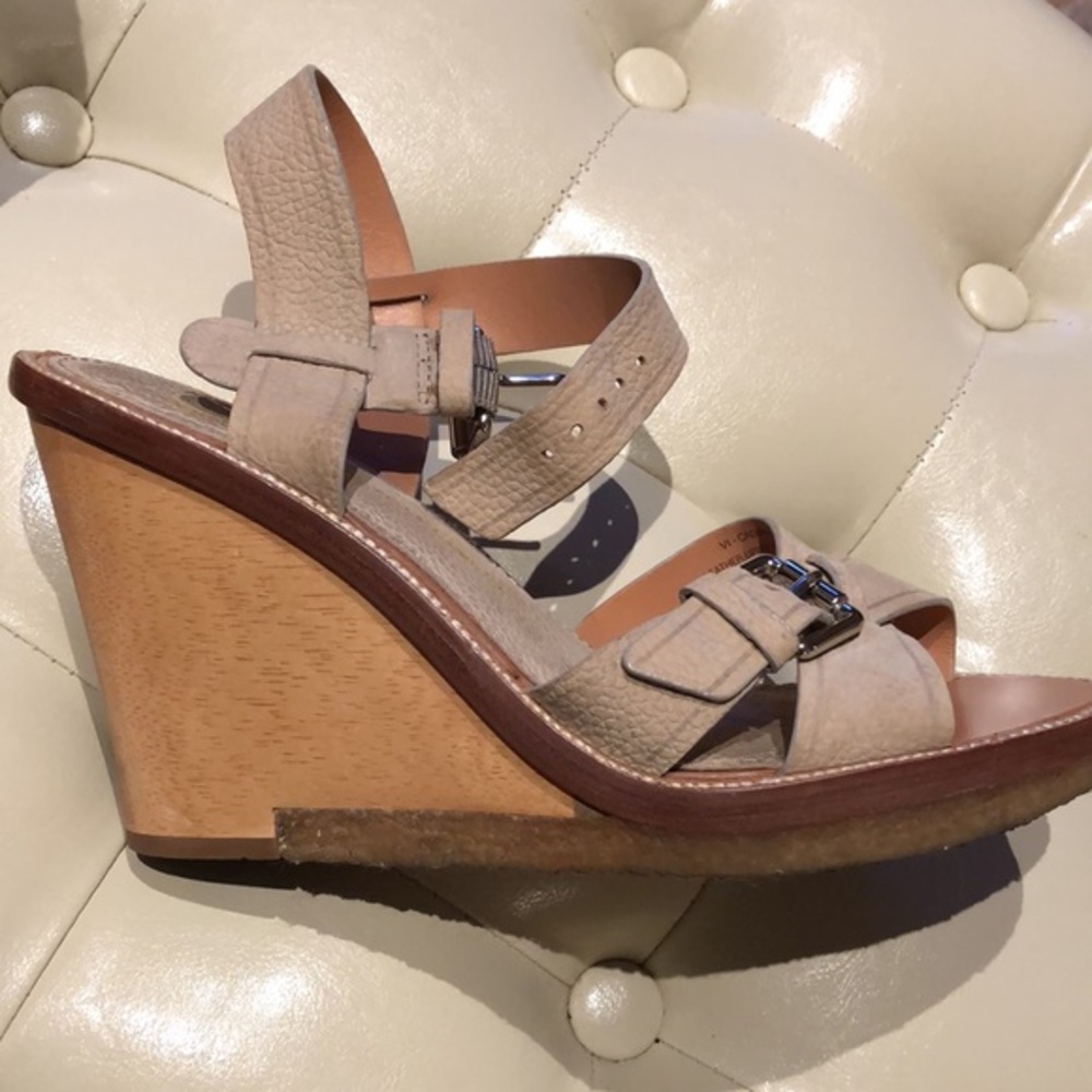 Vince Camuto Signature VI-CADANA genuine Leather wood wedge, size 8.5 - Picture 6 of 14